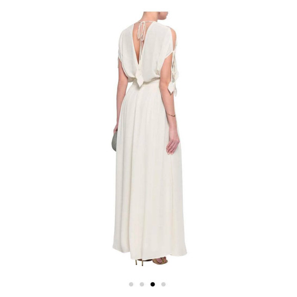 Sold💖NEW Tory Burch Evalene Maxi Dress Crepe Cream Size 6 - Picture 2 of 12